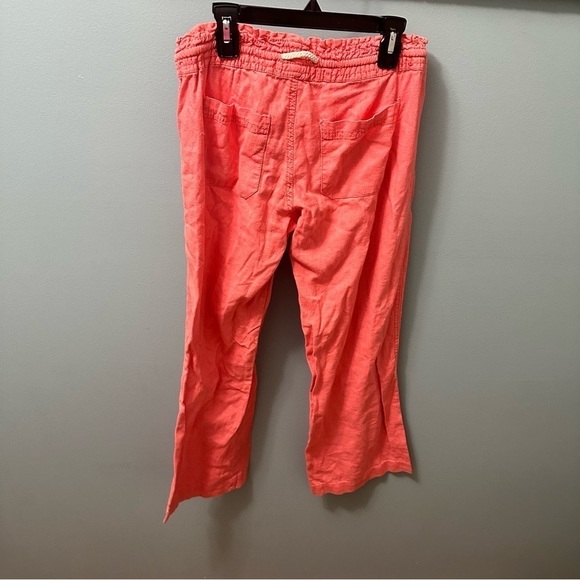 Kiss Pony Pants Womens S Salmon Pink Casual Elastic Waist Drawstring Wide Leg - Picture 7 of 7